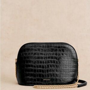 Sezane Victor Bag - NWT Black Crocodile Print